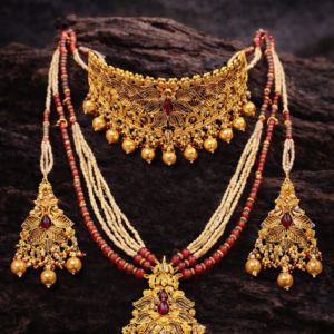 Bridal gold necklace set