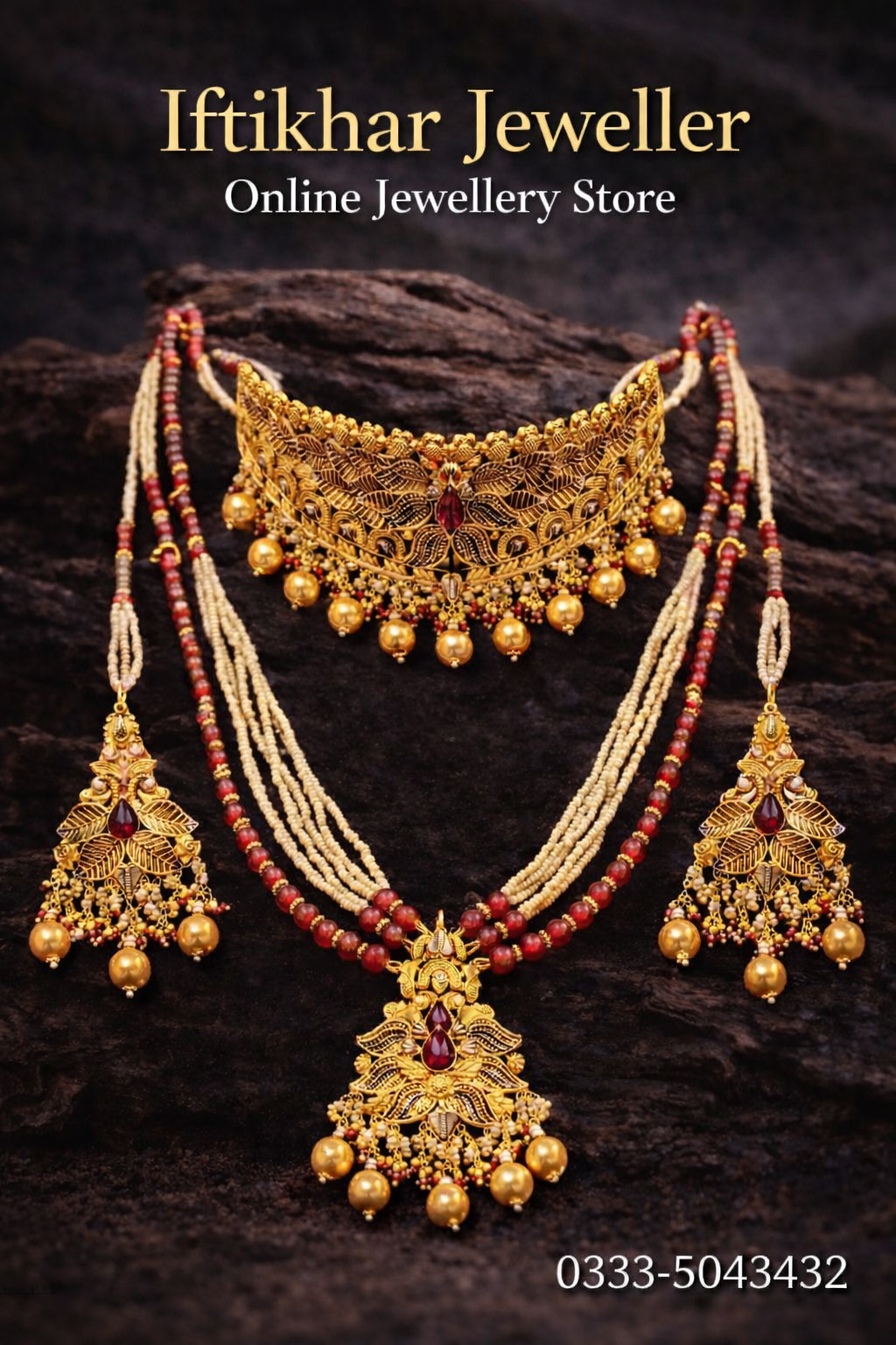Bridal gold necklace set
