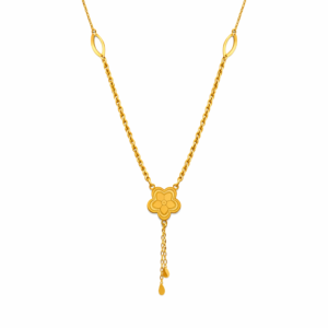 Floral Drop Gold Necklace Set