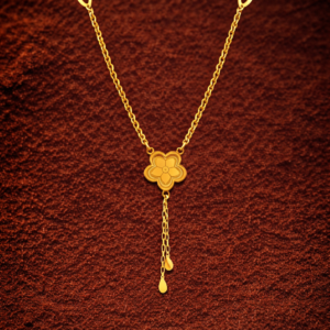 Floral Drop Gold Necklace Set