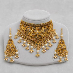 Iftikhar Antique Pearl Gold Choker Set 10