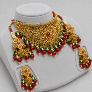 Iftikhar Antique Pearl Gold Choker Set 10