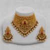 Iftikhar Antique Ruby Gold Choker Set 05