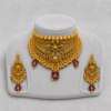 Heritage black leaf gold choker set with matching earrings