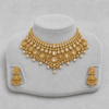 Pearl drop gold choker set with matching earrings by Iftikhar Jewellers